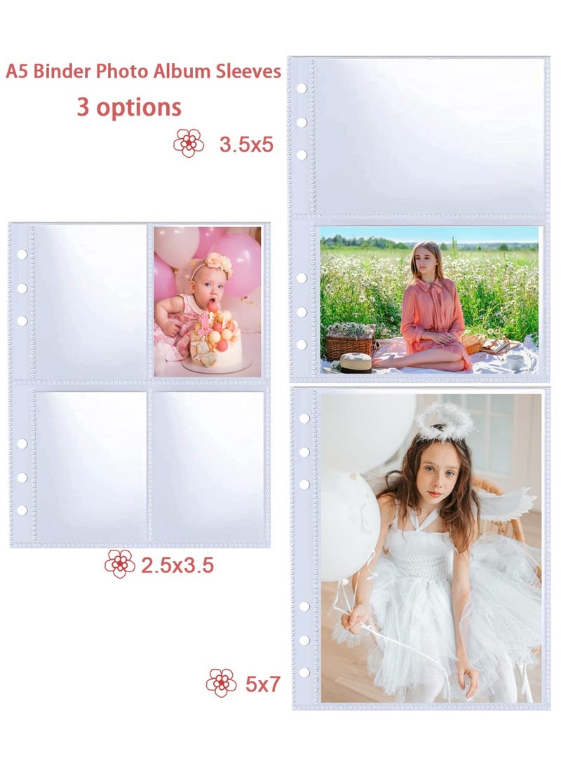 30 Pack 60 Pockets 5x7' Ultra-Clear Photocard Sleeves for 6 Ring A5 Binder, Double-Sided 1 Pocket Photo Pages, Top Loading Sheet Protector for Photos, Postcards, Seed Packets - Image 5